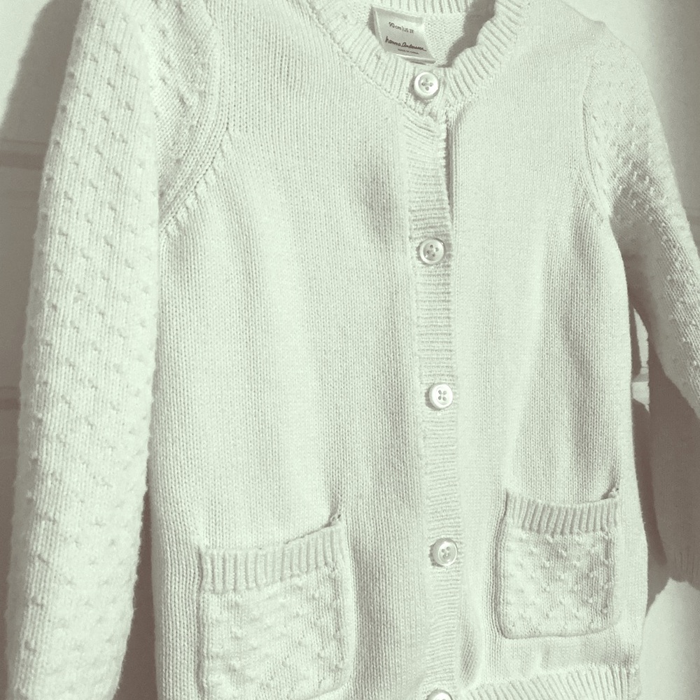 Hannah Andersson White Cardigan - 3T